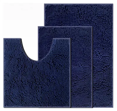 Produktbild von Rutschfeste Badematte, Weicher Badezimmerteppich - Wasserabsorbierend, Maschinenwaschbar, für Badewanne und Toilette - Dunkelcyan, 3 Stück