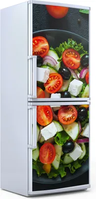 Produktbild von Kühlschrankdekoration  60x180 cm  Aufkleber auf dem Kühlschrank - Griechischer Salat mit Tomate