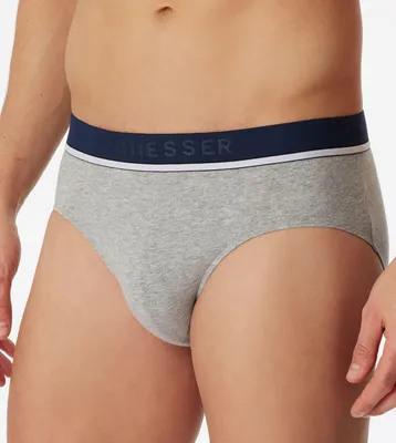 Image de Schiesser slip lot de 3 95/5 organic Coton rio briefs grey / blue / black hommes