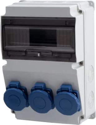Produktbild von IP65 Stromverteiler Wandverteiler Steckdosen verdrahtet Modulen Anzahl -10 3x230V