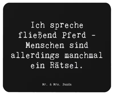 Produktbild von Mr. & Mrs. Panda Mouse Pad Spruch Reiten und Rätsel - Schwarz - Geschenk, computermatte, Teamsport, mausteppich, Sportler Geschenke, Kommunikation, computer mousepad
