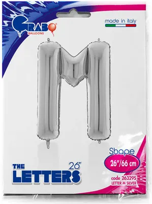 Produktbild von Folienballon Buchstabe M, 66 cm, silber