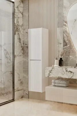 Obrázok produktu pre Skye Decor, kvalitná skrinka do kúpeľne, biela, 138 cm, 100% laminovaná MDF | nosnosť 15 kg