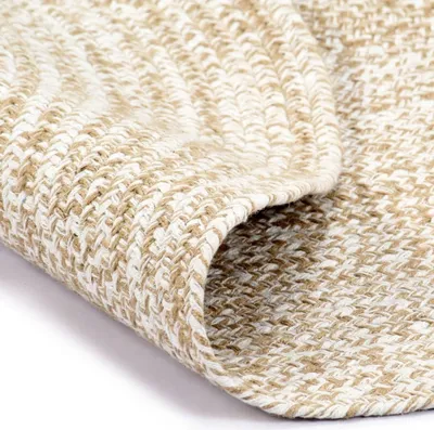 Produktbild von vidaXL Koberec ručne vyrobený z juty biely a prírodný 90 cm