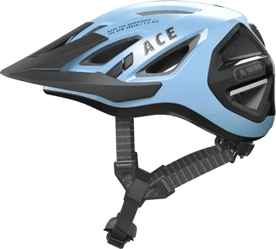 Produktbild von ABUS Fahrradhelm Urban-I 3.0 ACE sportlicher Stadthelm Unisex Blau L, mit LED-Rücklicht, verlängertem Schirm und Magnetverschluss, Polycarbonat, 3 Außenschalen, TriVider Gurtsystem, Zoom Ace Urban