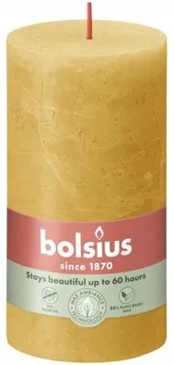 Zdjęcie produktu dla Bolsius Rustiko Shine, Cylidner, Żółty, 60 h, 1 szt.