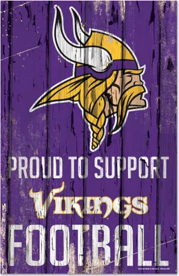 Produktbild von NFL Minnesota Vikings Proud to Support Football Wood Sign Holzschild Holz Deko 43x28cm