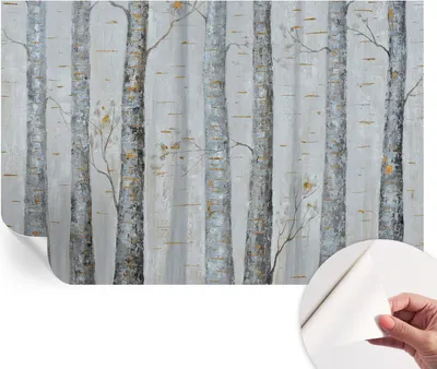 Produktbild von Selbstklebende Wandtapete - Dekorative Tapete für Wohnzimmer - Klebefolie für Wandbilder - Tapetenfolie für Wanddekoration - 104x70 cm - Birken