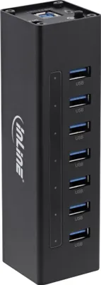 Zdjęcie produktu dla InLine 35395B, USB 3.2 Gen 1 (3.1 Gen 1) Type-A, USB 3.2 Gen 1 (3.1 Gen 1) Type-A, 5000 Mbit/s, Czarny, Aluminium, DC