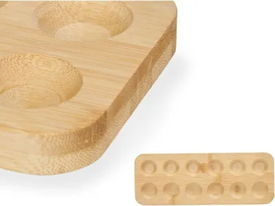 Image de Coquetiers en bambou marron 40 x 3,4 x 40 cm (12 pièces)