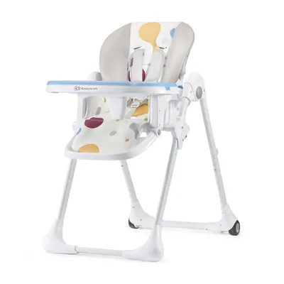 Produktbild von Kinderkraft YUMMY Zusammenklappbarer Kinderhochstuhl - 7-stufig höhenverstellbar - 3-stufig Rückenlehne - Abnehmbares Tablett 5-Punkt-Gurt Mehrfarbig
