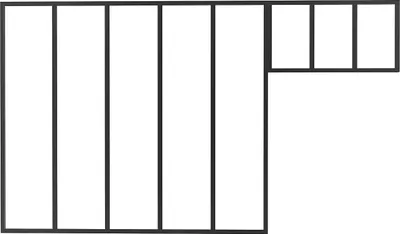 Produktbild von Innenfenster aus pulverbeschichtetem Aluminium Schwarz 150 x 130 cm + Oberlicht 73 x 40 cm (B x H) – BAYVIEW
