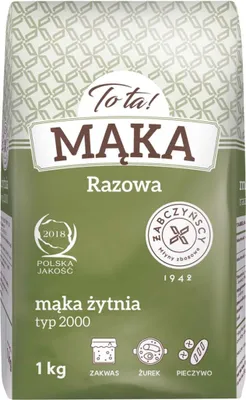 Zdjęcie produktu dla To Ta! Mąka Żytnia Razowa Typ 2000 1 Kg