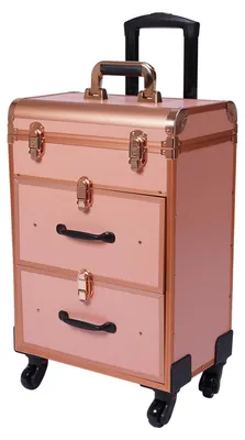 Produktbild von Makeup-Tasche, mehrschichtiges Design, teleskopischer Griff, Gold