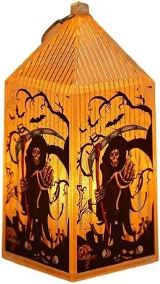 Produktbild von Halloween-Dekoration Kleine Kürbislampe 4*4*9,5cm - Sensenmann