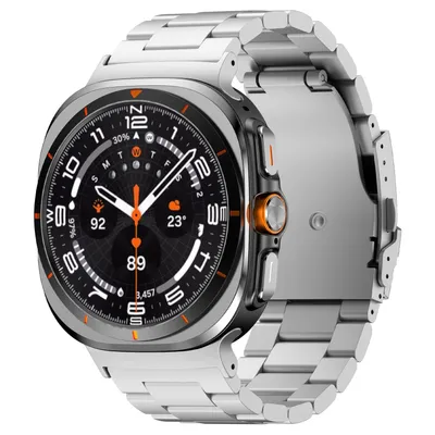 Produktbild von Für Samsung Galaxy Watch Ultra 47mm Three Bead Titanlegierung Ersatz Smart Watch Arm Band Silber