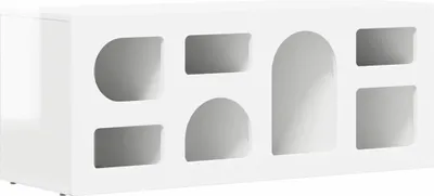 Image de Meuble TV Blanc brillant 100 x 35 x 40 cm Bois d'ingénierie