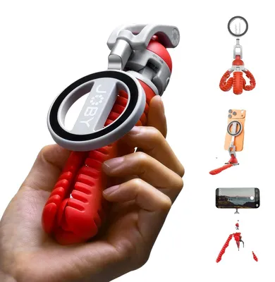 Immagine prodotto di Supporto per telefono, gambe flessibili, design leggero, colore rosso