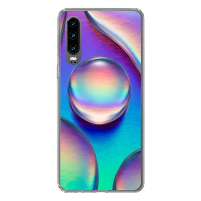 Produktbild von MuchoWow® Handyhülle Schutzhülle Hülle für Huawei P30 Wasser - Regenbogen - Abstrakt Silikon Softcase Handy Hülle - Kartenbesitzer