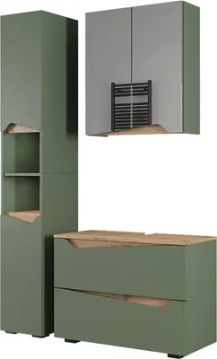 Produktbild von Badmöbel-Set Vicco Marelle Grün/Artisan 3 Teile mit Hochschrank, Model 57530