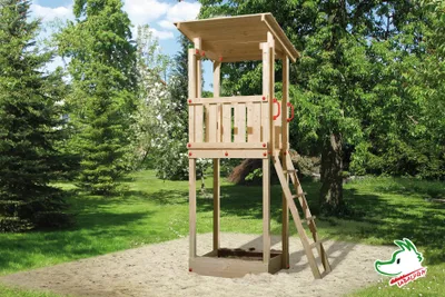 Produktbild von weka Tabaluga Drachenturm mit Flachdach inkl. Sandkasten