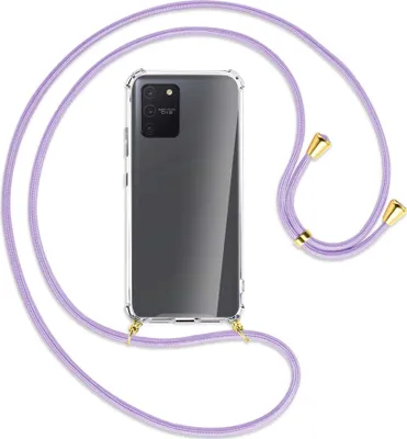 Produktbild von Handykette Backcover-Schutzhülle mit Band (Metall goldfarben) für Samsung Galaxy S10 Lite - violett