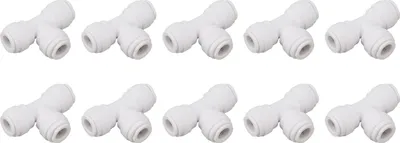 Zdjęcie produktu dla 10 złączy wtykowych 8 mm 5/16 Szybkozłącze trójnikowe z tworzywa sztucznego, szczelne, dla piwowarów domowych