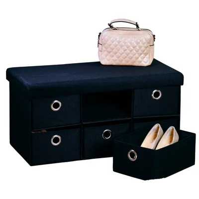 Obrázek produktu pro KESPER Čalouněná Komoda 6 Přihrádek 76 X 38 X 38 cm Černá 15954