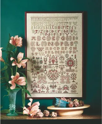 Produktbild von Permin Kreuzstich Stickpackung "Sampler", Zählmuster, 46x70cm, 39-4454