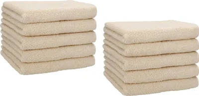 Produktbild von Betz 10 Stück Gästetücher 30x50 cm PREMIUM 100% Baumwolle Set Händehandtücher  Farbe: sand
