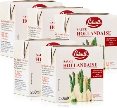 Produktbild von Lukull Sauce Hollandaise 250ml - Für Spargel, Gemüse, Fleisch & Fisch (5er Pack