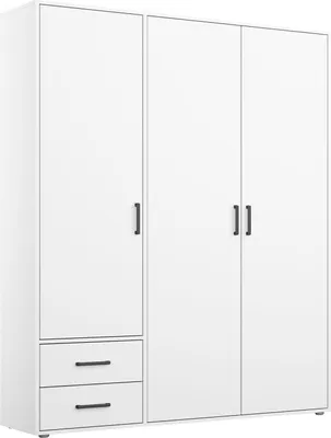 Produktbild von Kleiderschrank - 140 x 194 cm - 3 Türen - 2 Schubladen - Alpinweiß