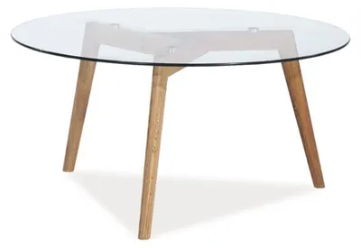 Produktbild von Couchtisch Glastisch Oslo 80x80x45cm Eiche Glas