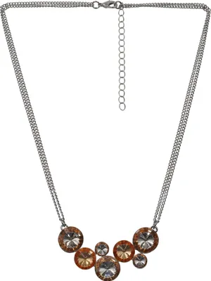 Produktbild von Steuer Modeschmuck Kette Metall 54cm silber Glasstein 445050155