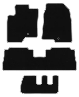Immagine prodotto di Tappetini in moquette per Chevrolet Captiva 2006-2017 (7 posti) – set 4 pezzi, nero/argento, su misura – Wielganizator CARLUX