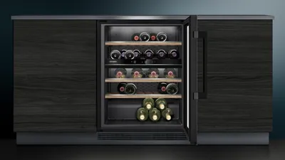 Productafbeelding van Siemens iQ500 KU21WAHG0, Inbouw wijnkoeler met compressor, capaciteit: 44 flessen, vermogen: 60 W, : G, met binnenverlichting