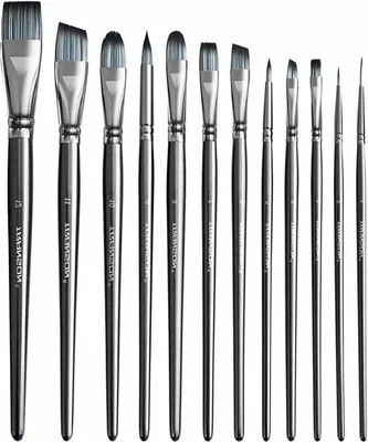 Image de Set de 12 pinceaux pour peinture et acrylique