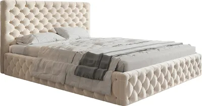 Image de Lit capitonné 180x200 Furis - lit Chesterfield - tiroir, tissu velours, sommier à lattes - lit double Glamour (beige - Amor Velvet 4304)