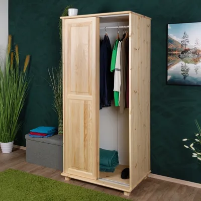 Produktbild von Schrank Massivholz natur 014 - Abmessung 190 x 90 x 60 cm (H x B x T)