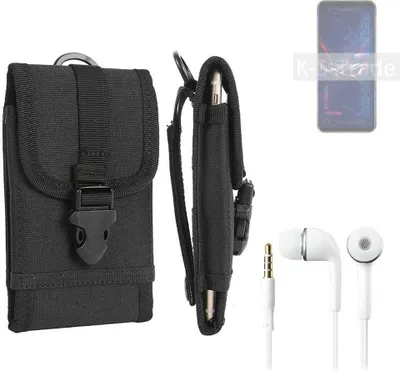 Produktbild von K-S-Trade Holster Schutz Hülle kompatibel mit Asus ROG Phone 6 Pro Gürteltasche Handy Hülle Tasche outdoor Seitentasche schwarz 1x + Kopfhörer