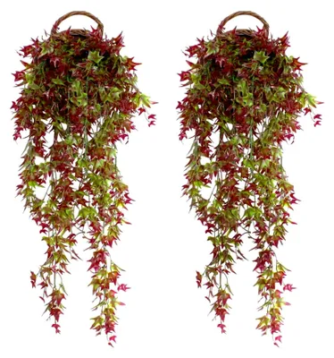 Produktbild von 2 Stück Künstliche Hängepflanze aus Kunststoff für Garten- und Wanddekoration