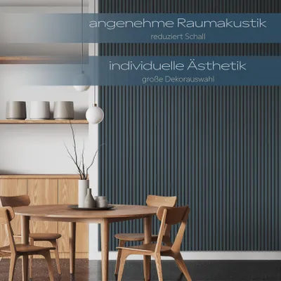 Zdjęcie produktu dla Panele akustyczne HEXIM Lamellen Comfort, 0,83 m², płyta MDF, drewno, elastyczne panele ścienne, 138,5x60 cm, okładzina ścienna, izolacja akustyczna