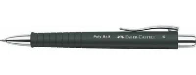 Obrázok produktu pre Guľôčkové pero, stláčací mechanizmus, čierne telo, FABER-CASTELL "Poly Ball", modrá
