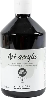 Immagine prodotto di Vernice acrilica a pigmenti, nero, 500 ml