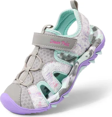 Produktbild von DREAM PAIRS Sport-Sandalen für Jungen und Mädchen, Sommer, Outdoor, sportlich, für Kinder HELLGRAU/LILA 34 SDAS2305K-E