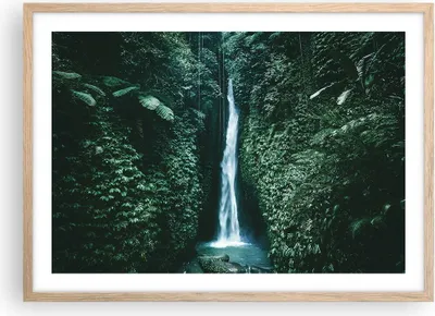 Produktbild von Gerahmtes Poster - Rahmen in heller Eiche - Tropen Wasserfall Dschungel - 70x50 cm - Wand Bild - Wanddeko - Wandbilder - Kunstposter - Wandposter - Bilderrahmen - Bilder - Kunstdruck - P2NAA70x50-5103
