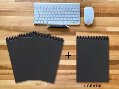 Produktbild von A 4 Notizblock - Set, 3+1 gratis, Luxury 80 Seiten SCHWARZ ONYX GLITTER-OPTIK, to do