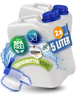 Productafbeelding van Set van 2 voedselveilige 5L waterkanisters met uitloopkraan