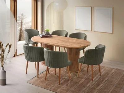Produktbild von Skye Decor, Hochwertiger Esstisch (180 cm) aus Walnuss, 100% Melamin, Modern