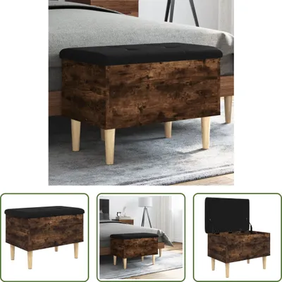 Produktbild von The Living Store Sitzbank mit Stauraum Räuchereiche 62x42x46 cm Holzwerkstoff